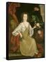 Young Woman with a Butterfly, c.1710-American School-Framed Stretched Canvas