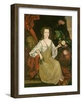 Young Woman with a Butterfly, c.1710-American School-Framed Giclee Print