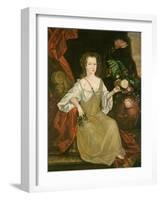 Young Woman with a Butterfly, c.1710-American School-Framed Giclee Print