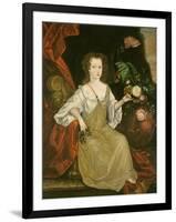 Young woman with a butterfly, c.1710-American School-Framed Giclee Print