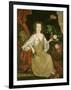 Young woman with a butterfly, c.1710-American School-Framed Giclee Print