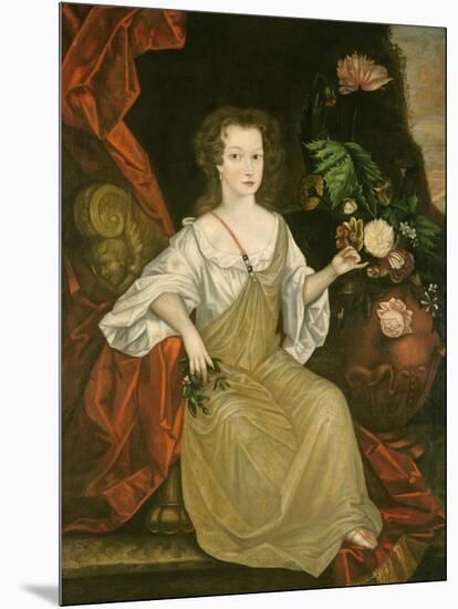 Young woman with a butterfly, c.1710-American School-Mounted Giclee Print