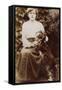 Young Woman with a Dog in a Garden-null-Framed Stretched Canvas