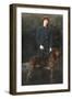 Young Woman with a Dog in a Garden-null-Framed Photographic Print