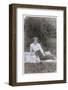 Young Woman with a Dog in a Garden-null-Framed Photographic Print