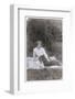 Young Woman with a Dog in a Garden-null-Framed Photographic Print