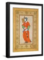 Young Woman with a Fan-Riza-i Abbasi-Framed Giclee Print