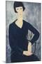 Young Woman with a Fringe or Young Seated Woman in Blue Dress, 1918-Amedeo Modigliani-Mounted Giclee Print