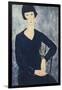 Young Woman with a Fringe or Young Seated Woman in Blue Dress, 1918-Amedeo Modigliani-Framed Giclee Print