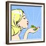 Young Woman with a Frog-Alena Kozlova-Framed Premium Giclee Print