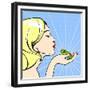 Young Woman with a Frog-Alena Kozlova-Framed Premium Giclee Print