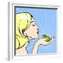 Young Woman with a Frog-Alena Kozlova-Framed Premium Giclee Print