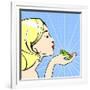 Young Woman with a Frog-Alena Kozlova-Framed Art Print