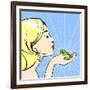 Young Woman with a Frog-Alena Kozlova-Framed Art Print