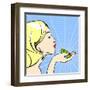 Young Woman with a Frog-Alena Kozlova-Framed Art Print