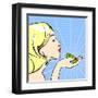 Young Woman with a Frog-Alena Kozlova-Framed Art Print