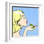 Young Woman with a Frog-Alena Kozlova-Framed Art Print