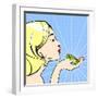 Young Woman with a Frog-Alena Kozlova-Framed Art Print