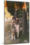 Young Woman with a German Shepherd Dog, France-null-Mounted Photographic Print