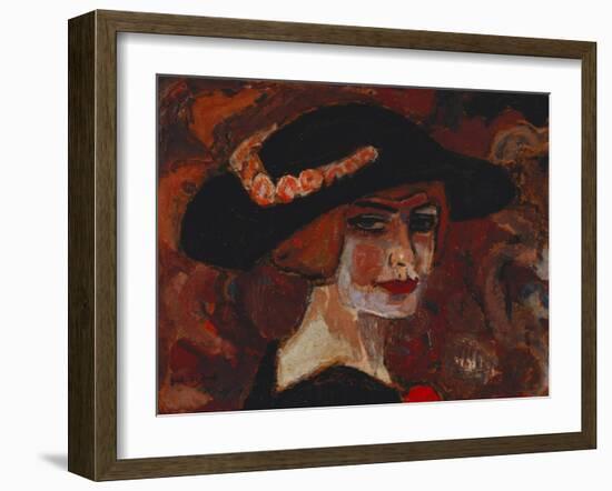 Young Woman with a Hat; Jeune Fille Au Chapeau, 1917-Gustave de Smet-Framed Giclee Print