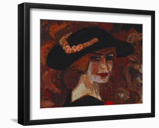 Young Woman with a Hat; Jeune Fille Au Chapeau, 1917-Gustave de Smet-Framed Giclee Print