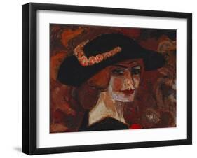 Young Woman with a Hat; Jeune Fille Au Chapeau, 1917-Gustave de Smet-Framed Giclee Print