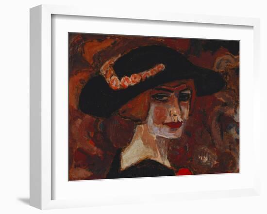 Young Woman with a Hat; Jeune Fille Au Chapeau, 1917-Gustave de Smet-Framed Giclee Print