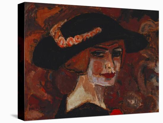 Young Woman with a Hat; Jeune Fille Au Chapeau, 1917-Gustave de Smet-Stretched Canvas