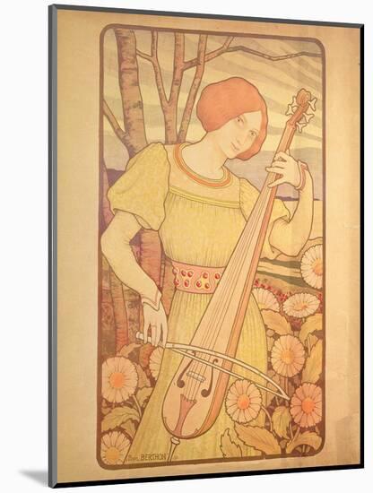 Young Woman with a Lute-Paul Berthon-Mounted Giclee Print