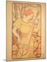 Young Woman with a Lute-Paul Berthon-Mounted Giclee Print