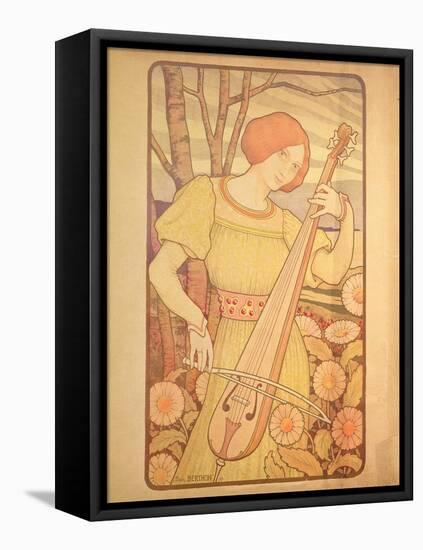Young Woman with a Lute-Paul Berthon-Framed Stretched Canvas