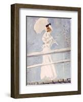 Young Woman with a Parasol on a Jetty-Paul Cesar Helleu-Framed Giclee Print