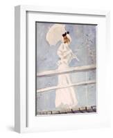 Young Woman with a Parasol on a Jetty-Paul Cesar Helleu-Framed Giclee Print