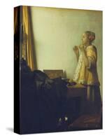 Young Woman with a Pearl Necklace, about 1662/65-Johannes Vermeer-Stretched Canvas