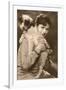 Young Woman with a Puppy-null-Framed Photographic Print