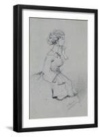 Young Woman with a Ribbon, 1857 (Charcoal and Pastel on Paper)-Claude Monet-Framed Giclee Print