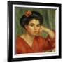 Young Woman with a Rose; Jeune Fille a La Rose, 1907-Pierre-Auguste Renoir-Framed Giclee Print