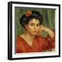 Young Woman with a Rose; Jeune Fille a La Rose, 1907-Pierre-Auguste Renoir-Framed Giclee Print