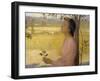 Young Woman with a Rose-Henri Martin-Framed Giclee Print