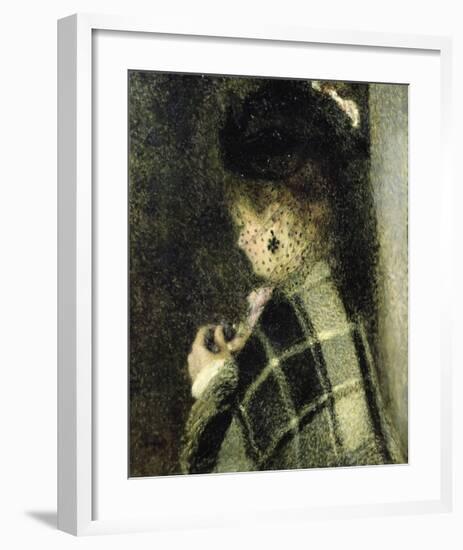 Young Woman with a Small Veil-Pierre-Auguste Renoir-Framed Premium Giclee Print