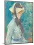 Young Woman with a Straw Hat, 1884 (Oil on Canvas)-Berthe Morisot-Mounted Giclee Print