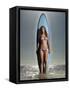 Young Woman with a Surfboard-Ben Welsh-Framed Stretched Canvas