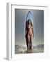 Young Woman with a Surfboard-Ben Welsh-Framed Photographic Print