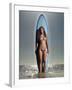 Young Woman with a Surfboard-Ben Welsh-Framed Photographic Print