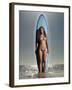 Young Woman with a Surfboard-Ben Welsh-Framed Photographic Print