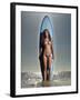 Young Woman with a Surfboard-Ben Welsh-Framed Photographic Print