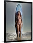 Young Woman with a Surfboard-Ben Welsh-Framed Photographic Print