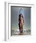 Young Woman with a Surfboard-Ben Welsh-Framed Photographic Print