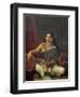 Young Woman with a Veena-Raja Ravi Varma-Framed Giclee Print