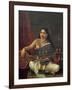 Young Woman with a Veena-Raja Ravi Varma-Framed Giclee Print